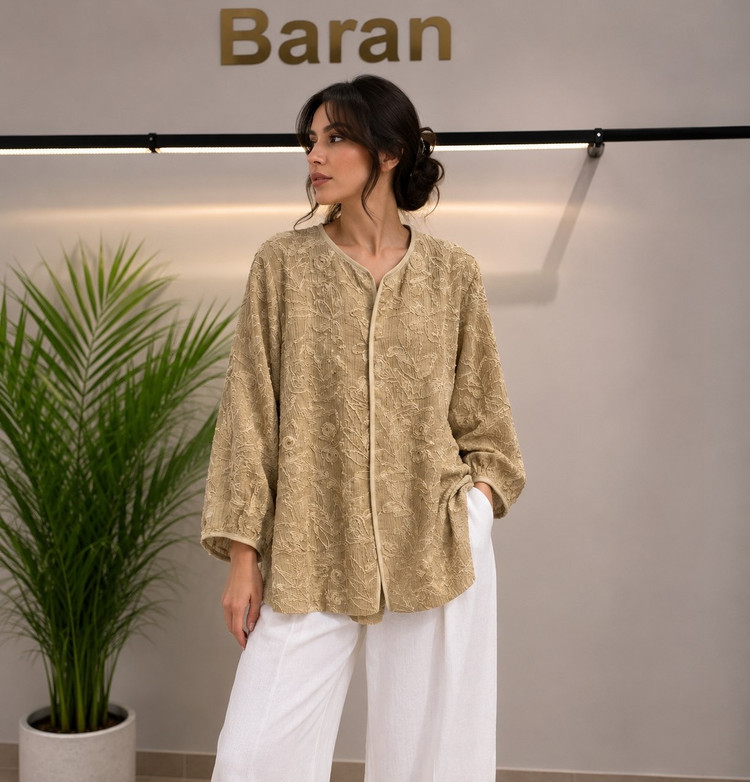 مانتو حریر سوزن دوزی